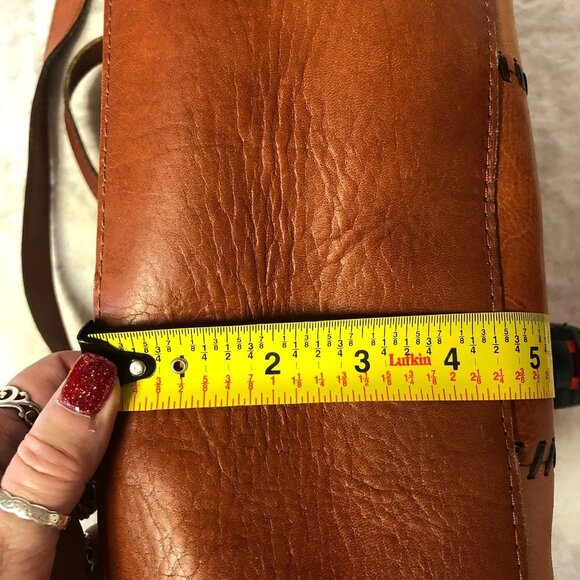 PATRICIA NASH Nevoso Patchwork Whip Stitch Leather Purse Double Zip Tote Bag - Picture 14 of 14